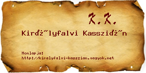 Királyfalvi Kasszián névjegykártya